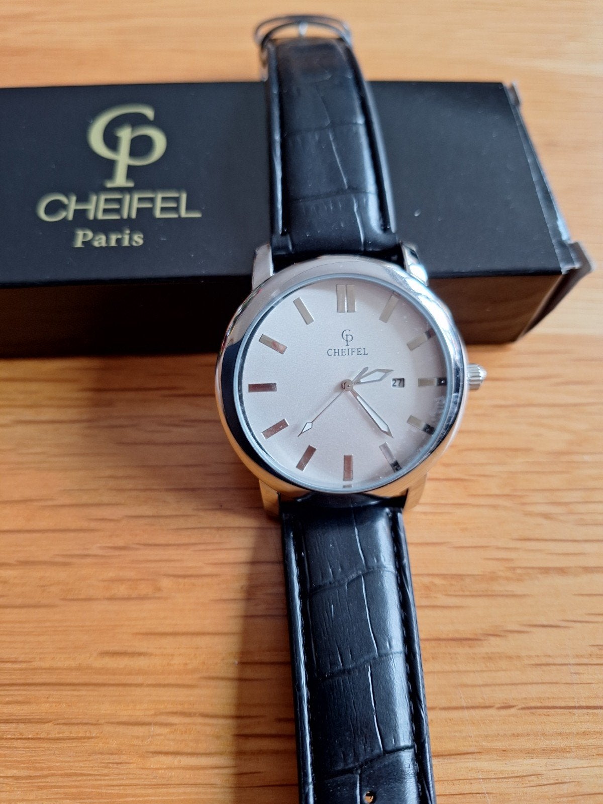 Cheifel   Paris   Herenhorloge, Leer, Staal, Polshorloge, Nieuw