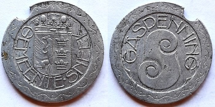 Sneek Gasmunt Aluminium, Postzegels en Munten, Verzenden, Overige materialen