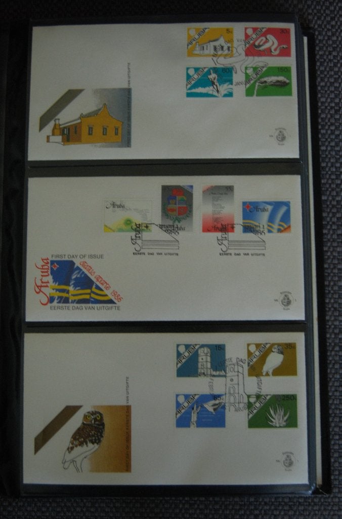 Aruba 1e dag enveloppen E1 t/m E114, uit jaren 1986 t/m 2004, Postzegels en Munten, Postzegels | Eerstedagenveloppen, Ophalen of Verzenden