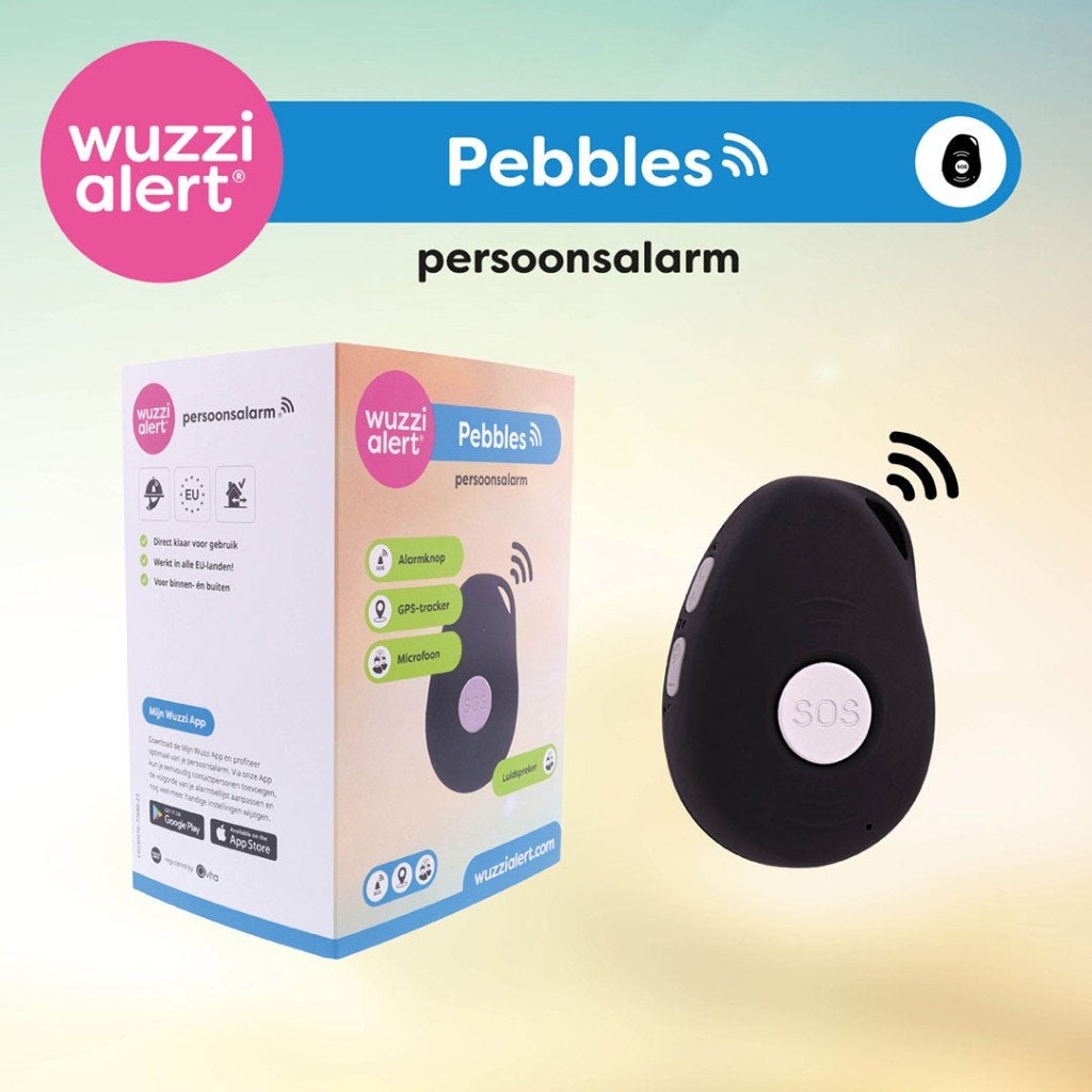 Wuzzi Alert Pebbles III Persoonsalarm met GPS en SOS-knop, Diversen, Ophalen of Verzenden, Zo goed als nieuw
