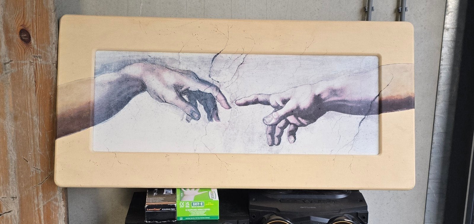 De Schepping van Adam - Michelangelo fresco reproductie, Antiek en Kunst, Kunst | Schilderijen | Klassiek, Ophalen of Verzenden