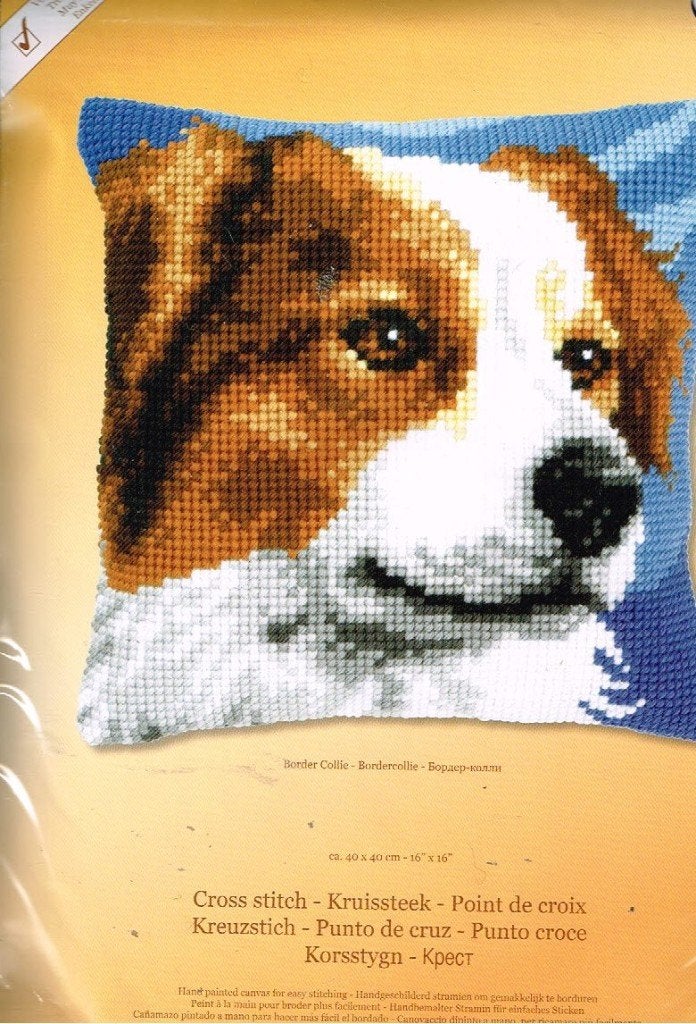 Cado vervaco borduurpakket kussen BORDER COLLIE, Ophalen of Verzenden, Nieuw, Handborduren, Borduurpakket
