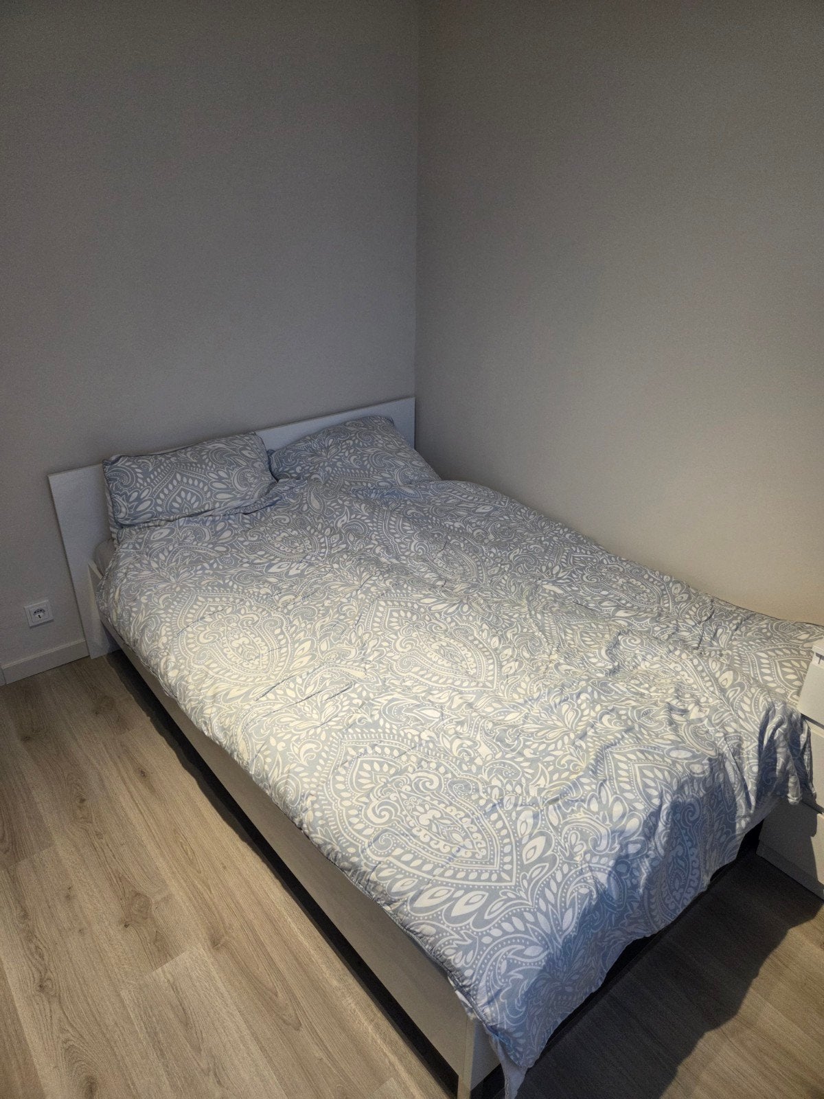 Twijfelaar bed 140x200cm met Auping spiraalbodem, Ophalen, 140 cm, Twijfelaar, 200 cm