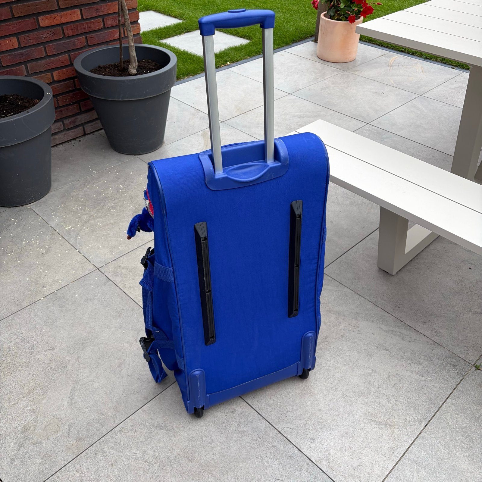 Kipling reistas/trolley (Teagan L) 2 wielen/trekstang, 30 cm of meer, Gebruikt, Blauw, Ophalen of Verzenden