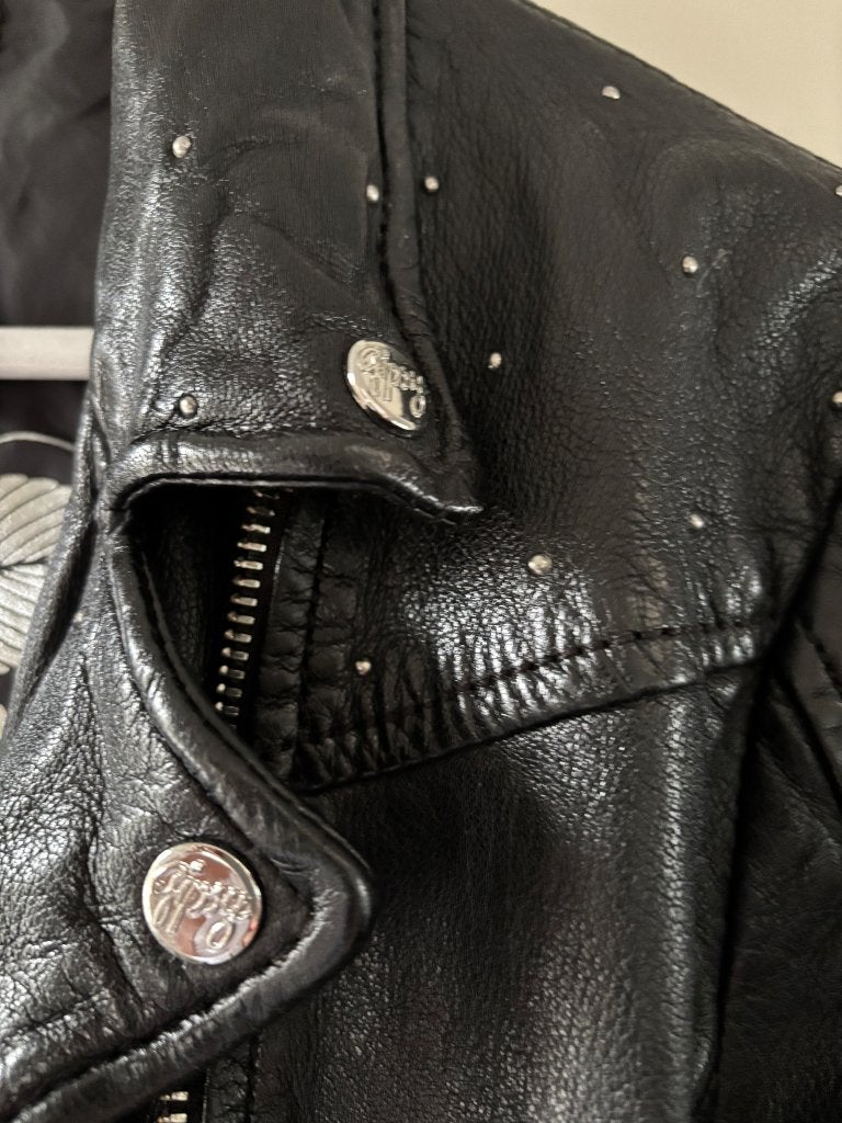 Gipsy by Mauritius biker jas / jack leer met studs, Gipsy, Verzenden, Zwart, Maat 42/44 (L)