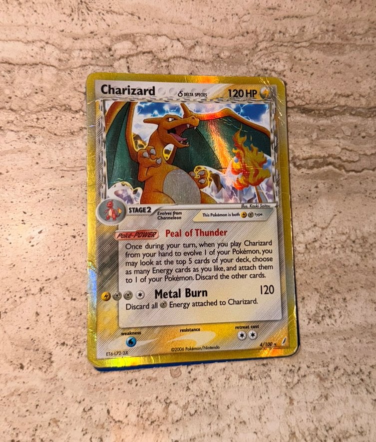 Pokemon Charizard δ Delta Species(EX Crystal Guardians 2006), Ophalen of Verzenden, Gebruikt, Losse kaart