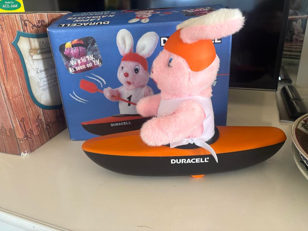 Duracell Kayak Konijn - Vintage Promotie Speelgoed, Kinderen en Baby's, Ophalen of Verzenden, Zo goed als nieuw, Jongen of Meisje