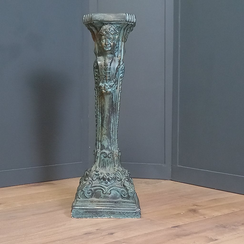 Keramische zuil met bronzen patina, Ophalen of Verzenden