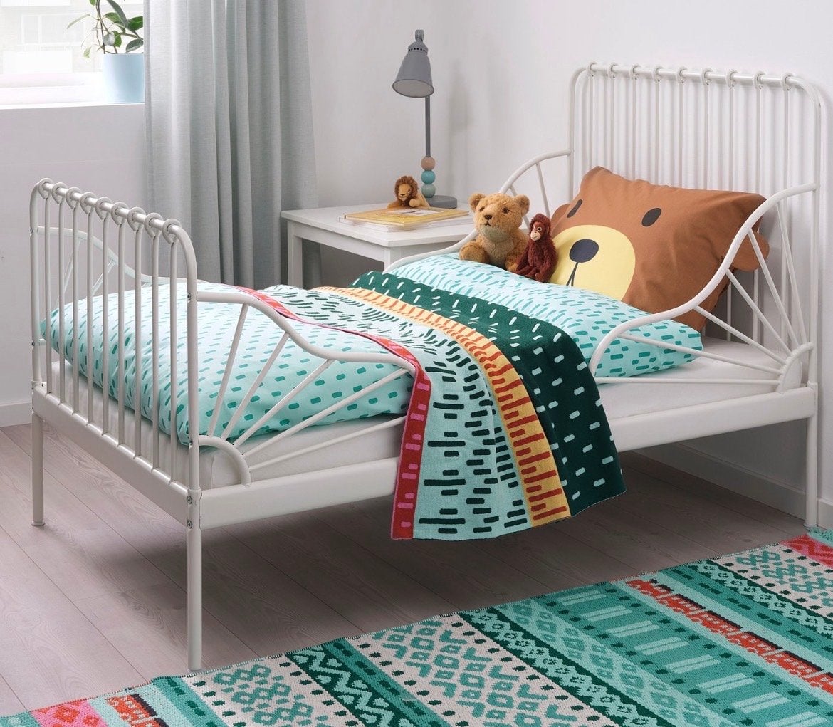 IKEA MINNEN meegroeibed 80x200 cm met lattenbodem, Ophalen, Gebruikt, 70 tot 85 cm, Lattenbodem
