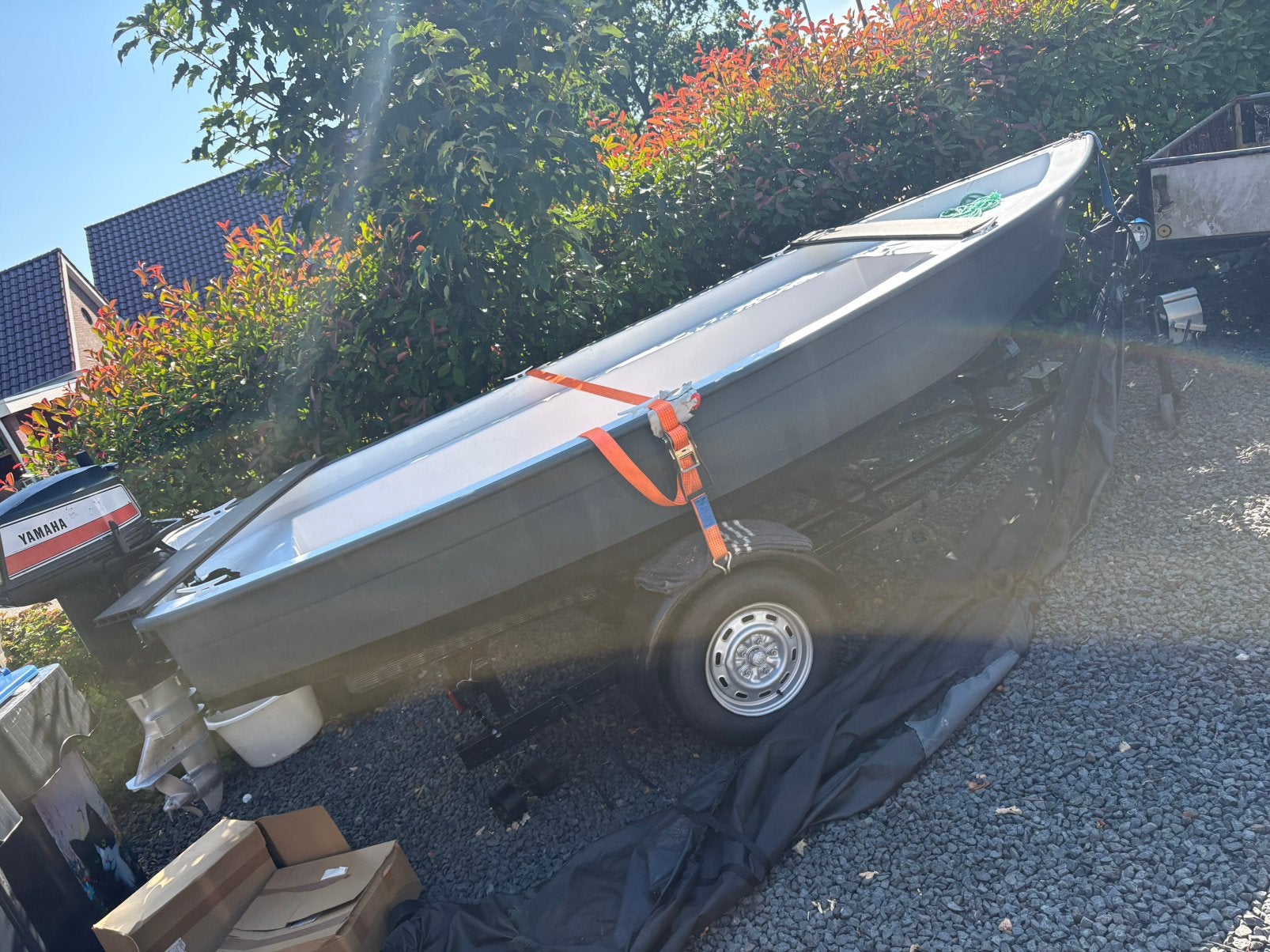 Polyester boot met Yamaha 15pk motor en trailer, Ophalen, Gebruikt, Overige typen