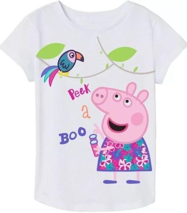 Peppa Pig T-shirt Wit - Maat 98 - 104 - 110 - Katoen, Meisje, Nieuw, Ophalen of Verzenden, Peppa Pig
