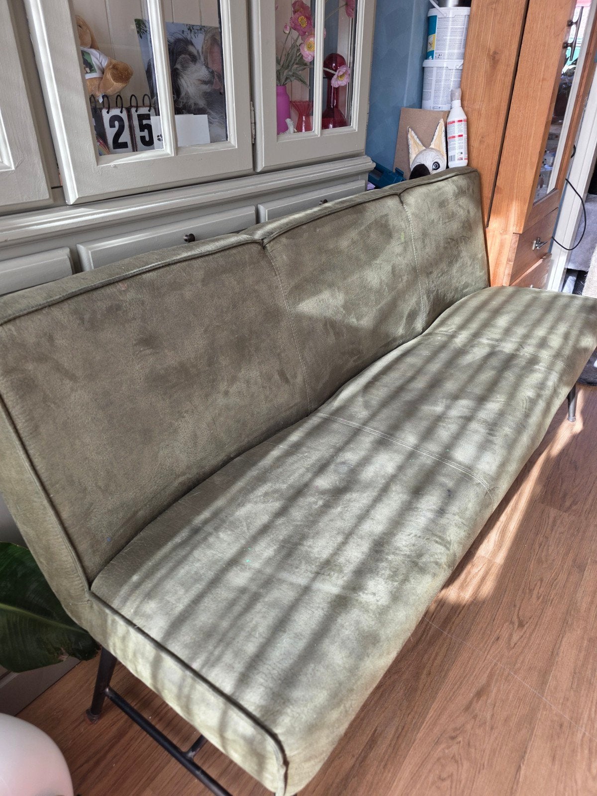 Groene eetbank voor eethoek - Comfortabel en stijlvol, Huis en Inrichting, Ophalen, Gebruikt, Minder dan 75 cm, 125 cm of meer