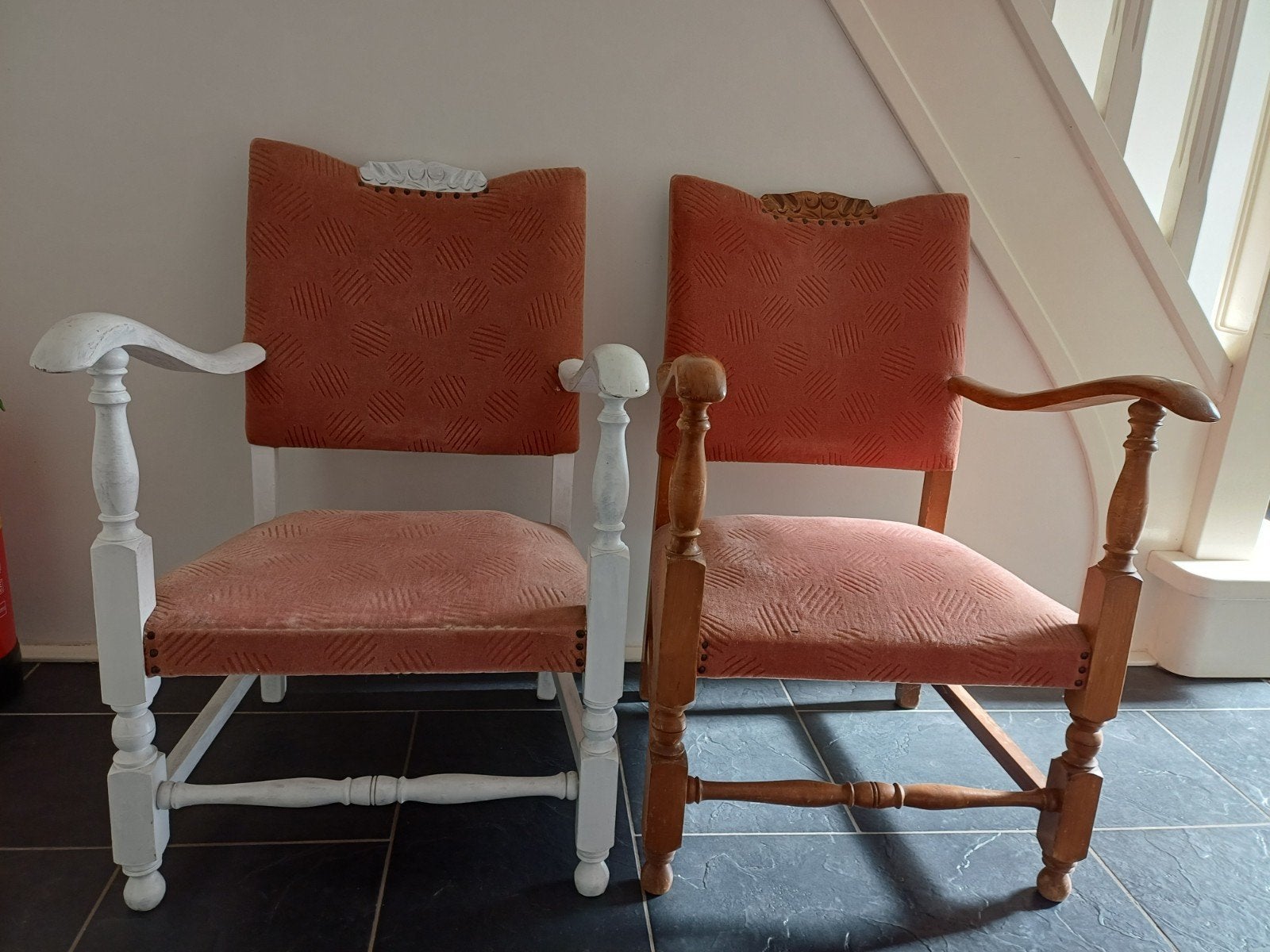 twee vintage  stoeltjes jaren 40, Huis en Inrichting, Ophalen, Gebruikt, Vintage, Twee