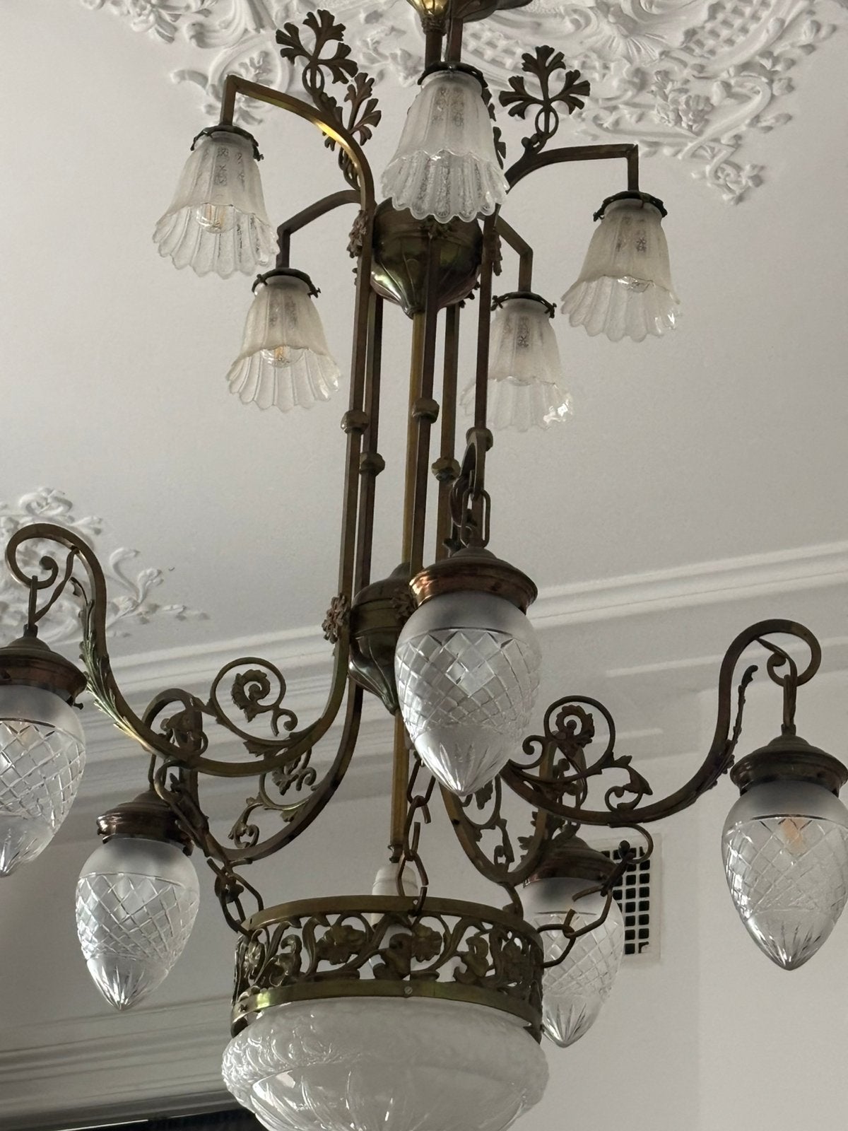 Antieke kopern hanglamp 1.10x 1.00, Ophalen, Zo goed als nieuw