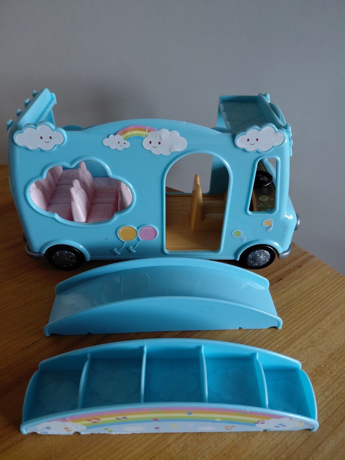 Sylvanian Families blauwe crèche bus compleet, Ophalen of Verzenden, Zo goed als nieuw, Toebehoren