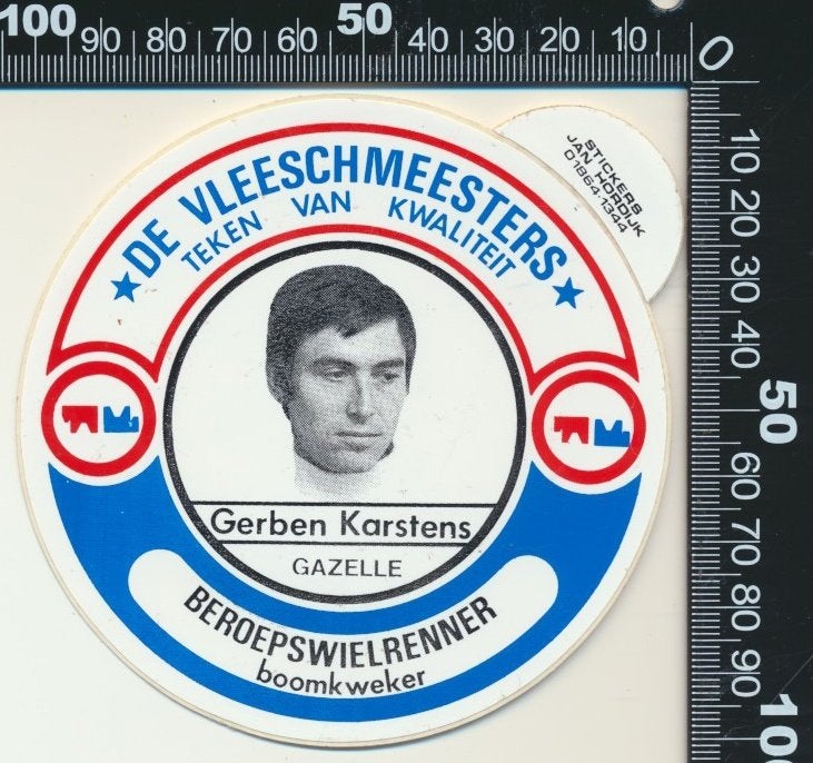 Sticker: De Vleeschmeesters - Gerben Karstens - Gazelle (2), Ophalen of Verzenden, Zo goed als nieuw, Bedrijf of Vereniging
