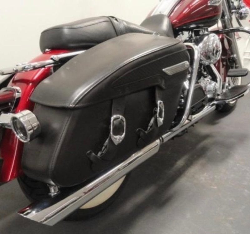 Leren zadeltassen voor Harley Road King, Ophalen, Gebruikt