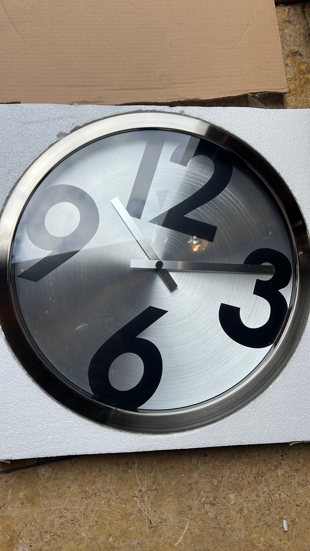 Wandklok zilver, Ophalen, Nieuw, Wandklok
