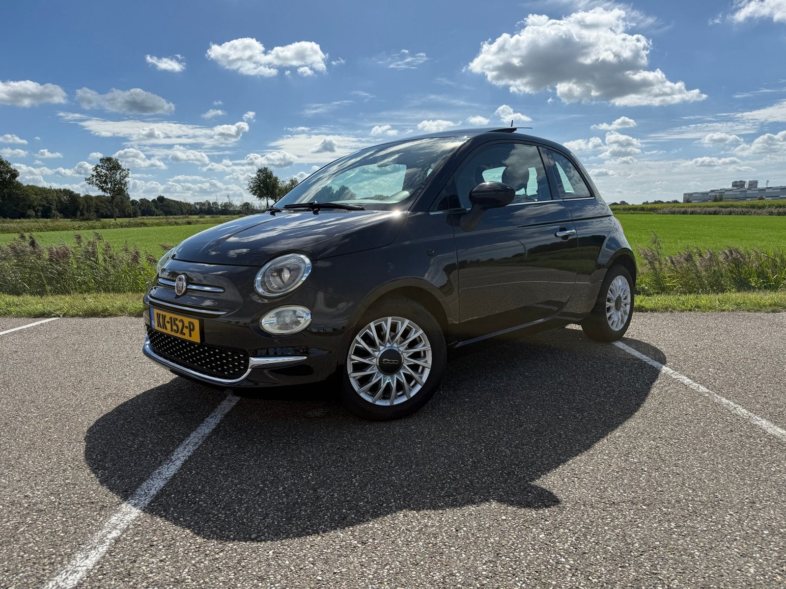 Fiat 500 Twinair Turbo 80pk 2016 Zwart, Voorwielaandrijving, 31 €/maand, Overige kleuren, Handgeschakeld