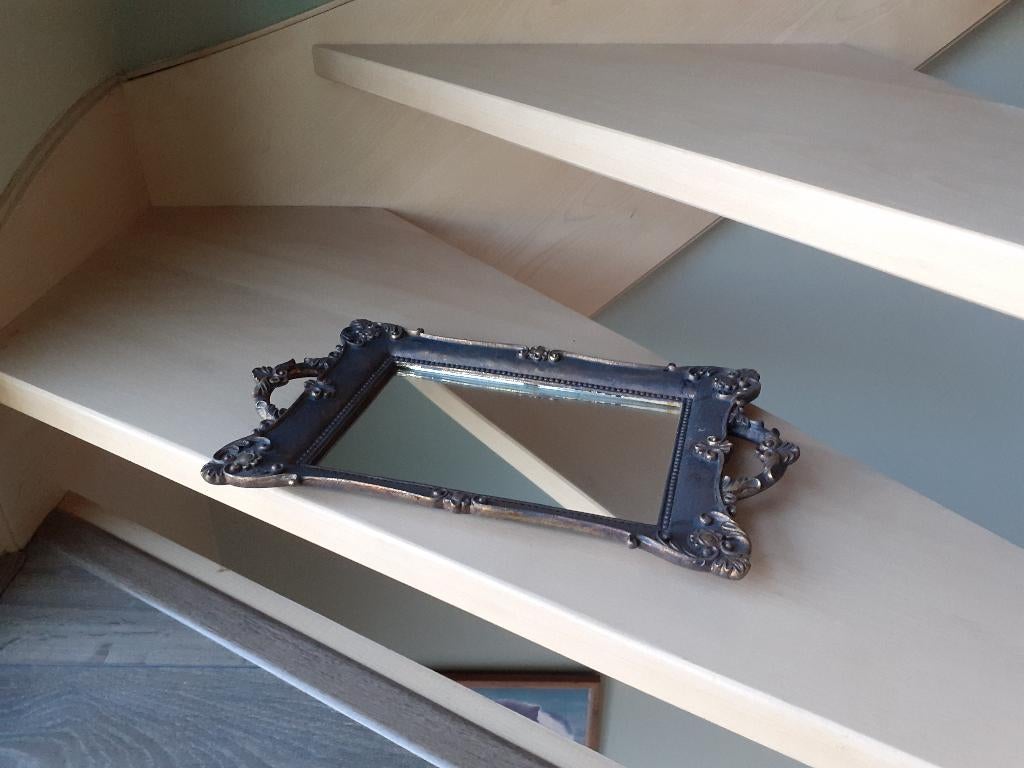 Dienblad met spiegel, Huis en Inrichting, Woonaccessoires | Dienbladen, Ophalen of Verzenden, Zo goed als nieuw, Rechthoekig, Kunststof