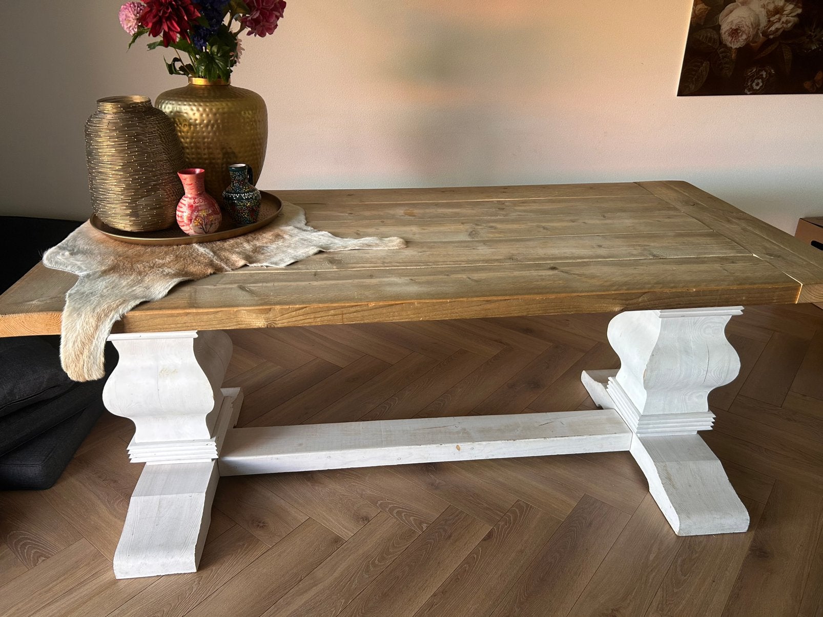 Stoere kloostertafel, Ophalen, 200 cm of meer, 50 tot 100 cm, Zo goed als nieuw