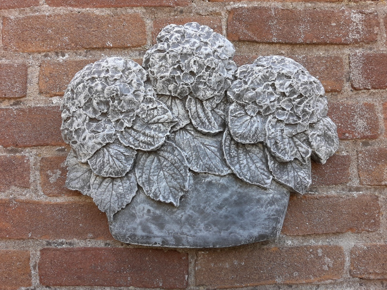 Hortensia wanddecoratie betonnen beeld tuinbeeld beton bloem, Ophalen of Verzenden, Nieuw