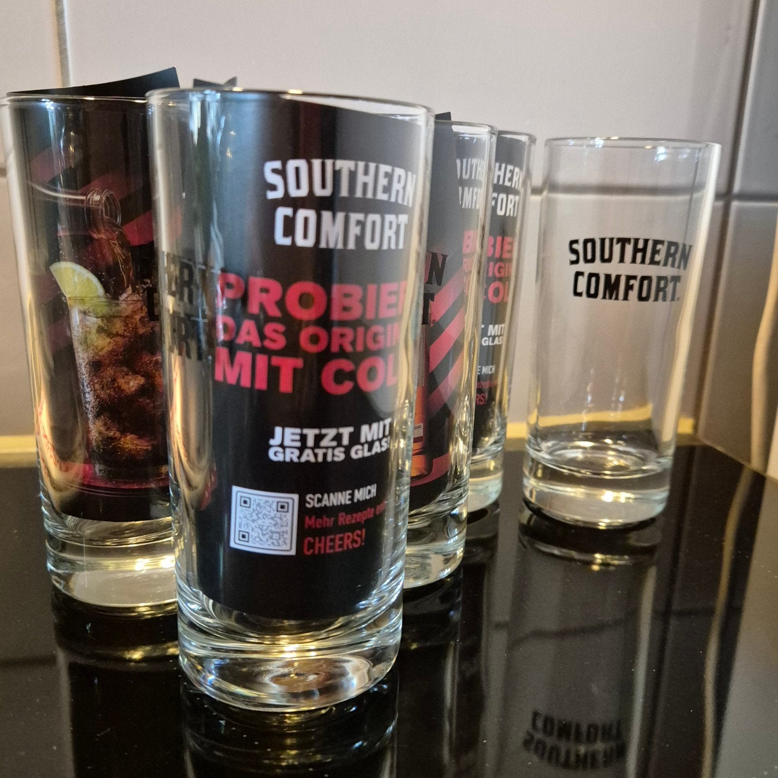 Southern Comfort glazen 6x, Verzamelen, Ophalen of Verzenden, Nieuw, Overige typen