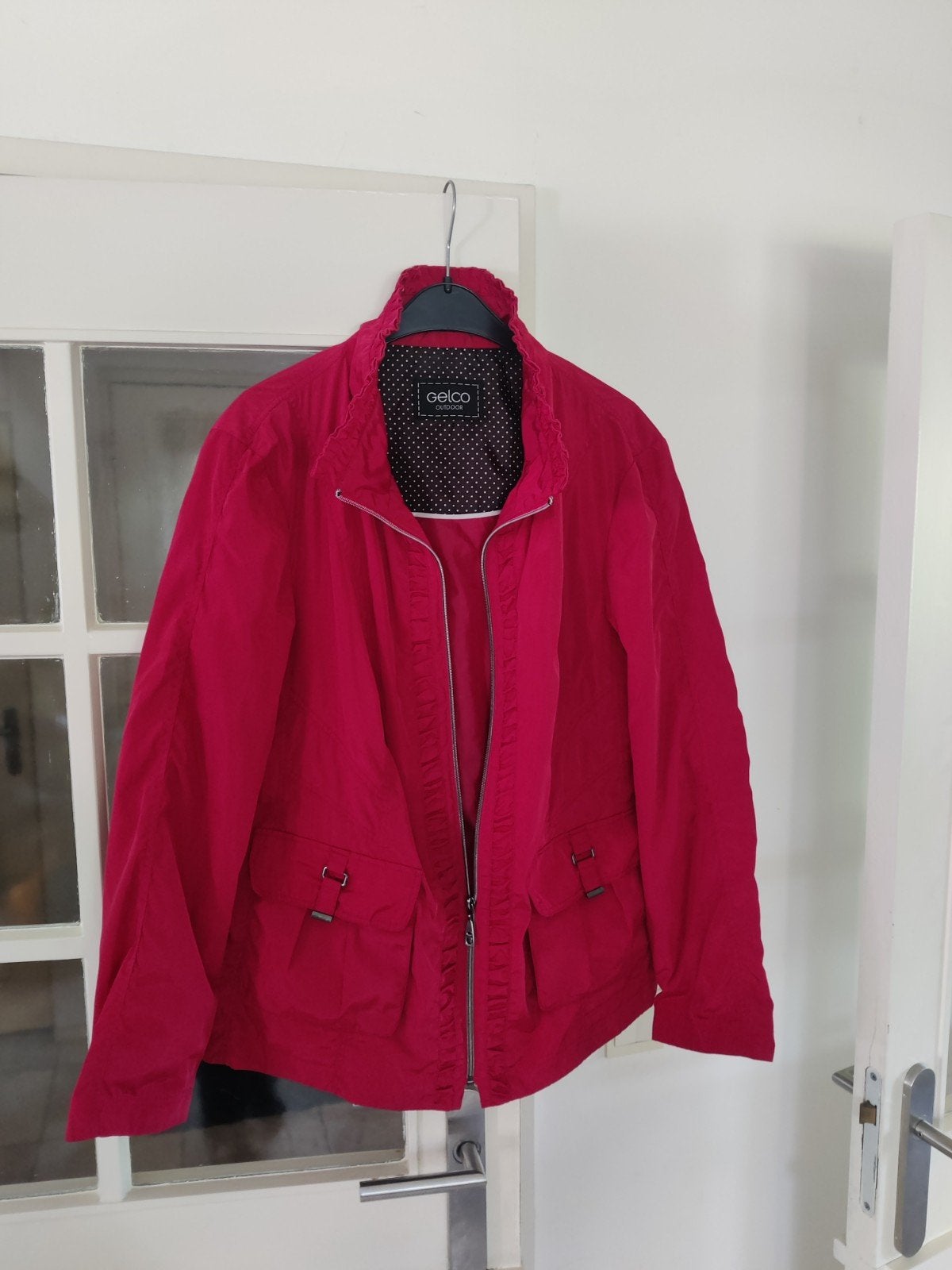 Donkerrood dames zomerjas, 44, Ophalen of Verzenden, Zo goed als nieuw, Maat 42/44 (L), Rood