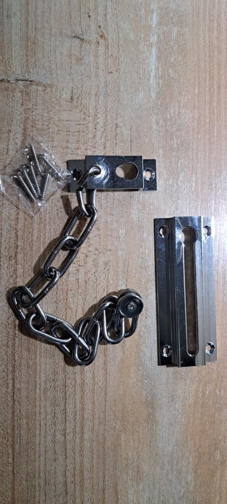 Deurketting / Deurbegrenzer met schroeven, Doe-het-zelf en Verbouw, Hang- en Sluitwerk, Ophalen of Verzenden