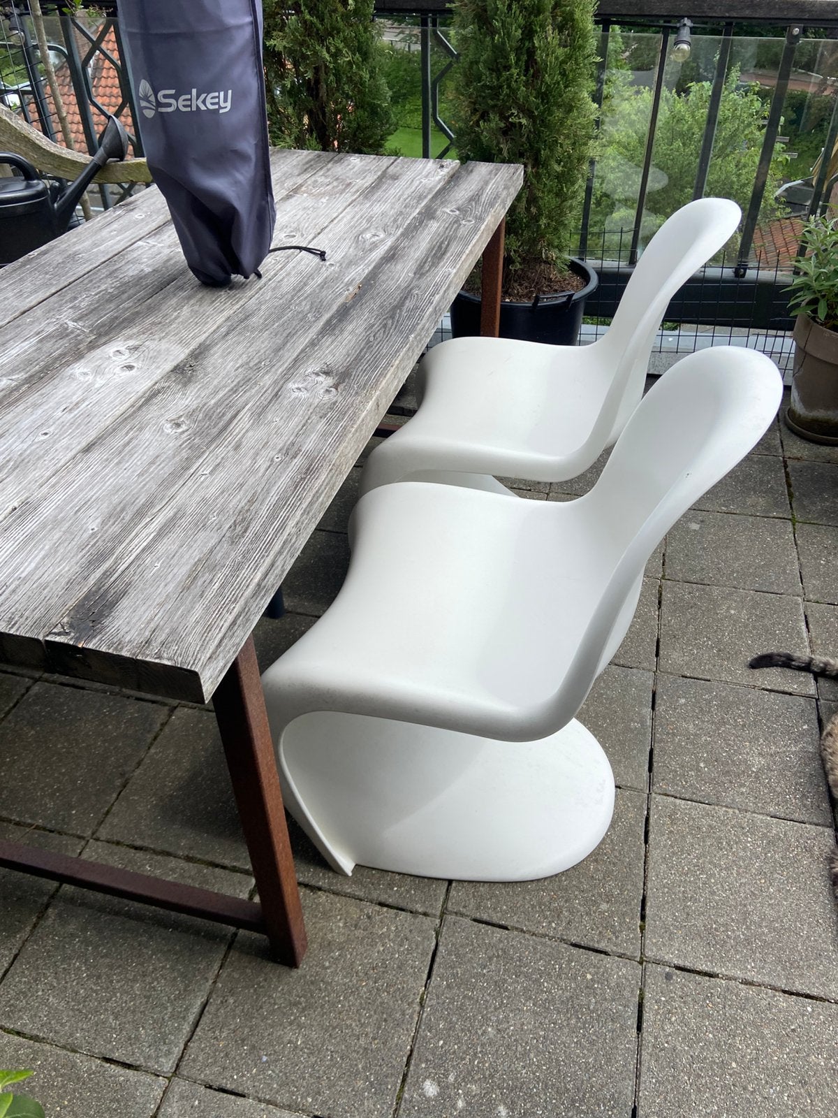 Vitra Panton chairs 2 stuks Gereserveerd, Ophalen, Gebruikt, Wit, Twee