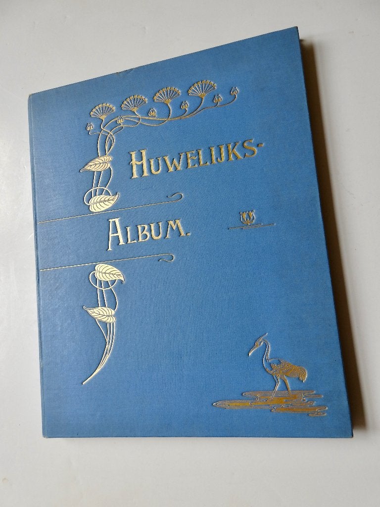 Art Nouveau boek Huwelijksalbum - drukkerij Mouton Den Haag, Antiek en Kunst, Ophalen of Verzenden