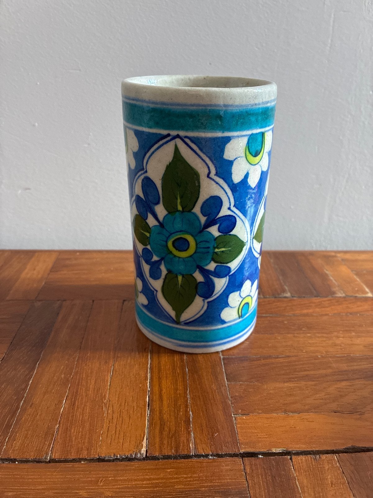 Vintage Indiase handgeschilderde keramische vaas, Ophalen