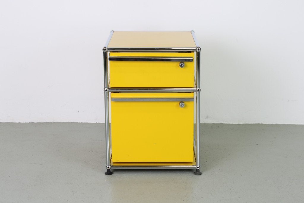 USM Haller, ladenblok, Golden Yellow, 2 lades, Huis en Inrichting, Ophalen, Minder dan 50 cm, Gebruikt, 3 of 4 laden