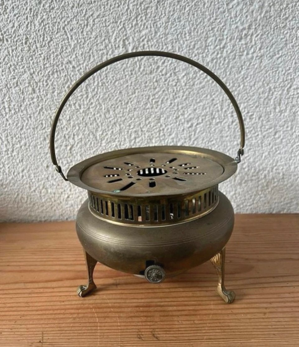 Oud theelichtje koper, sierlijk model, Antiek en Kunst, Ophalen of Verzenden