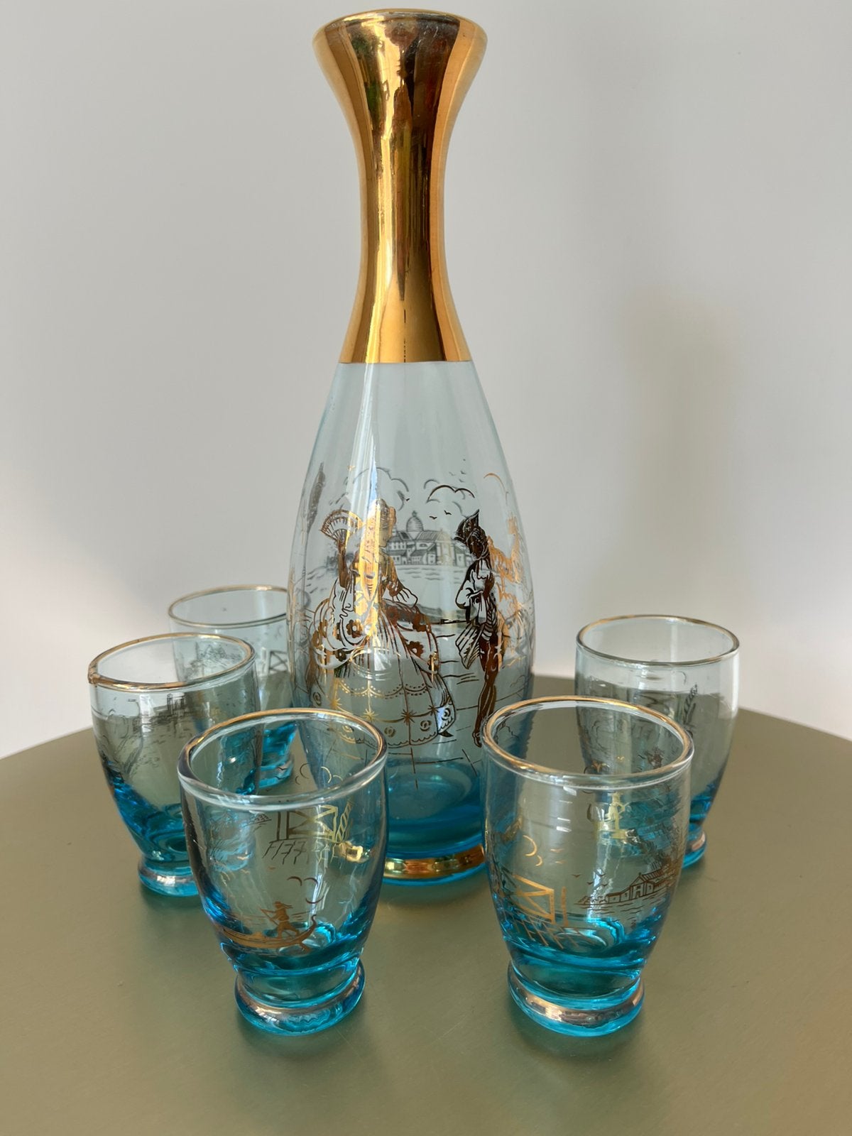 Vintage Venetiaanse Murano glazen likeurset jaren '50’-60, Verzamelen, Ophalen of Verzenden, Gebruikt, Overige typen