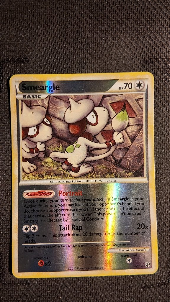 Smeargle 8 HS—Undaunted | Pokemon kaart, Ophalen, Losse kaart, Foil