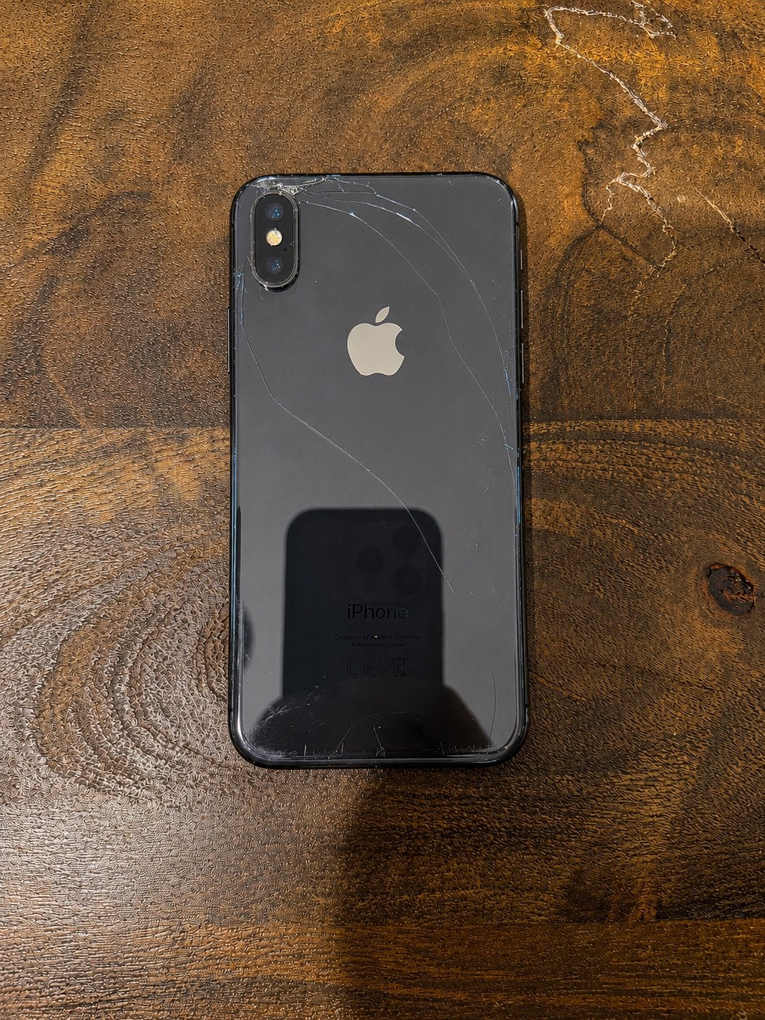 iPhone XS 64GB Zwart - Gebruikt met barsten, Telecommunicatie, Mobiele telefoons | Apple iPhone, Ophalen, Gebruikt, Zwart, IPhone XS