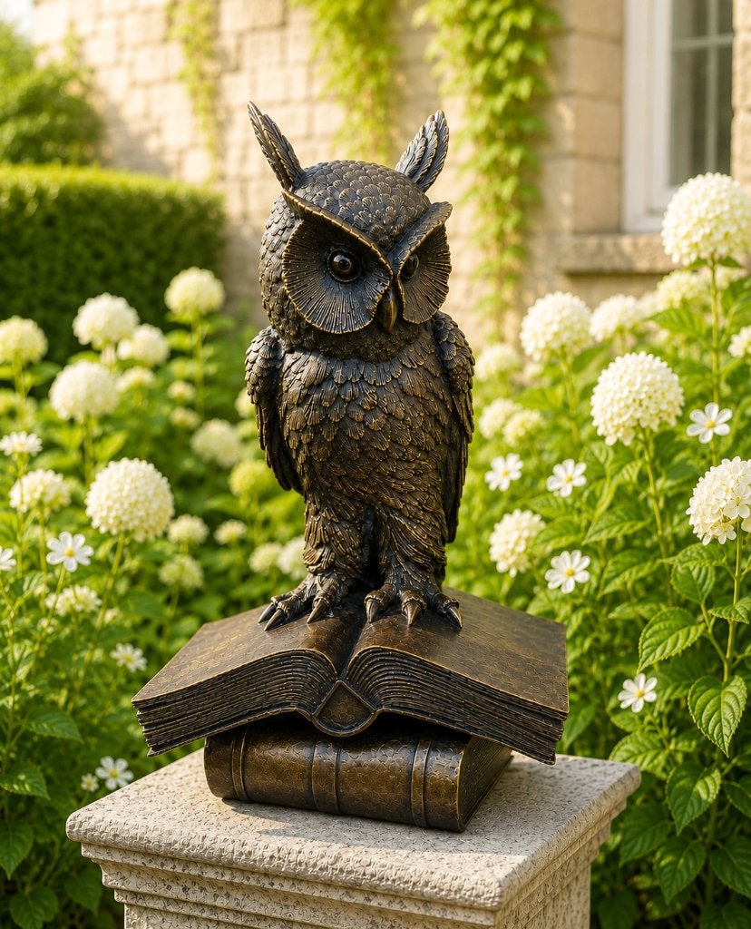 WIJZE UIL / BRONZEN BEELD / opruiming!!, Nieuw, Info@huisentuindecoratiemarie.nl, Huis en tuin decoratie marie, Dierenbeeld