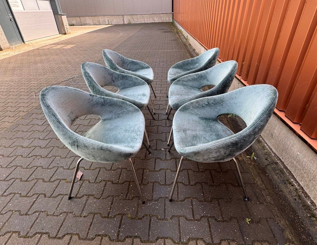 Artifort Shark stoel (6x) - Rene Holten - zgan, Huis en Inrichting, Stoelen, Ophalen, Luxe design, Blauw, Zo goed als nieuw