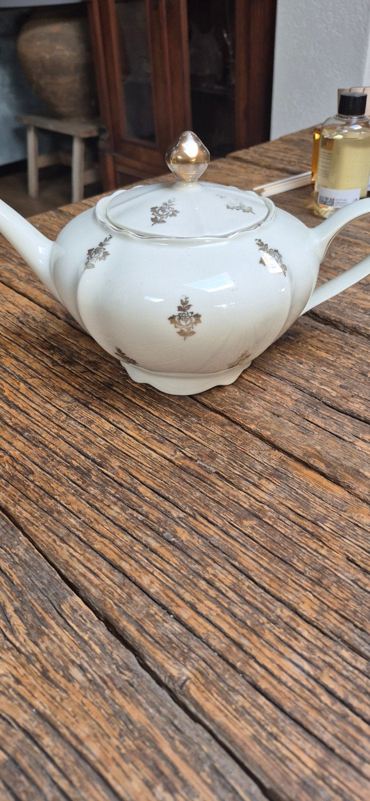 Antieke theepot met gouden details - Zarrow 80, Ophalen of Verzenden