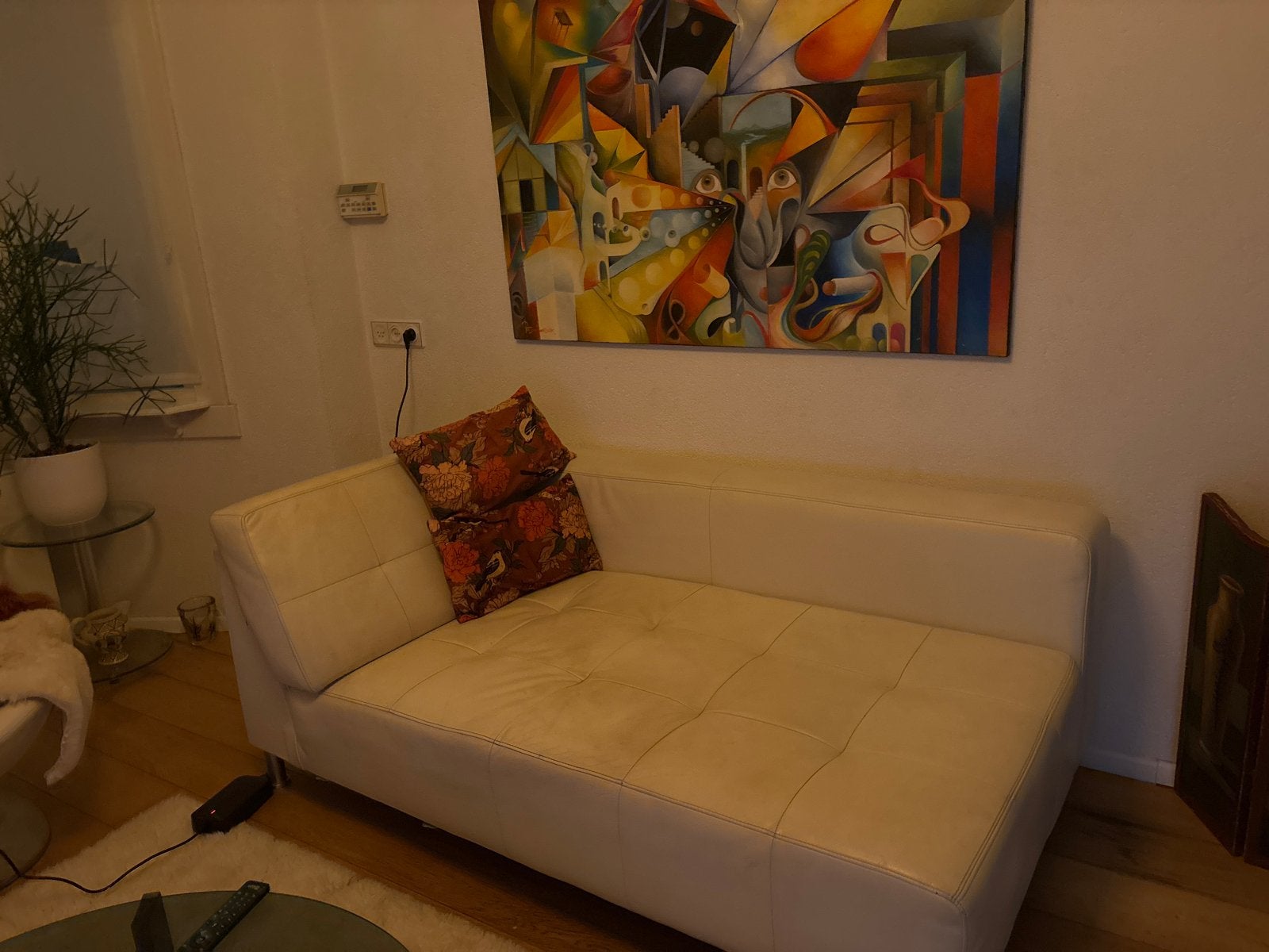 Crèmekleurige chaise longue - Comfortabel en stijlvol, Ophalen, Kunststof, Gebruikt, Eenpersoons
