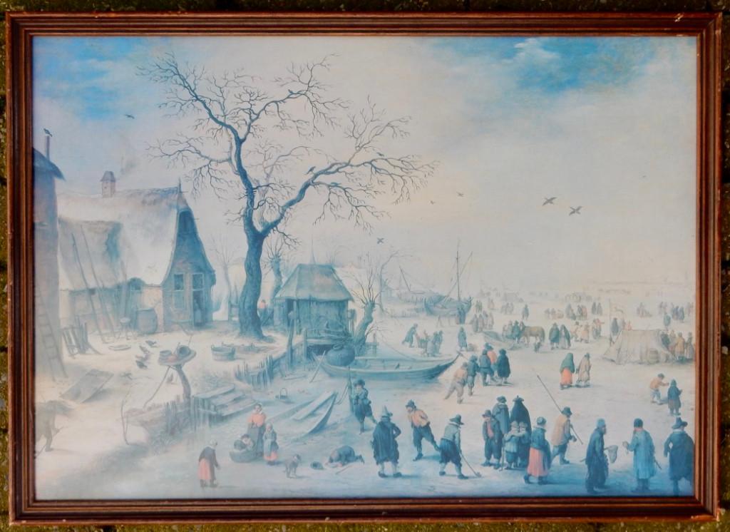 Hendrick Avercamp "Dorpsbewoners op het ijs” schaats, Ophalen of Verzenden