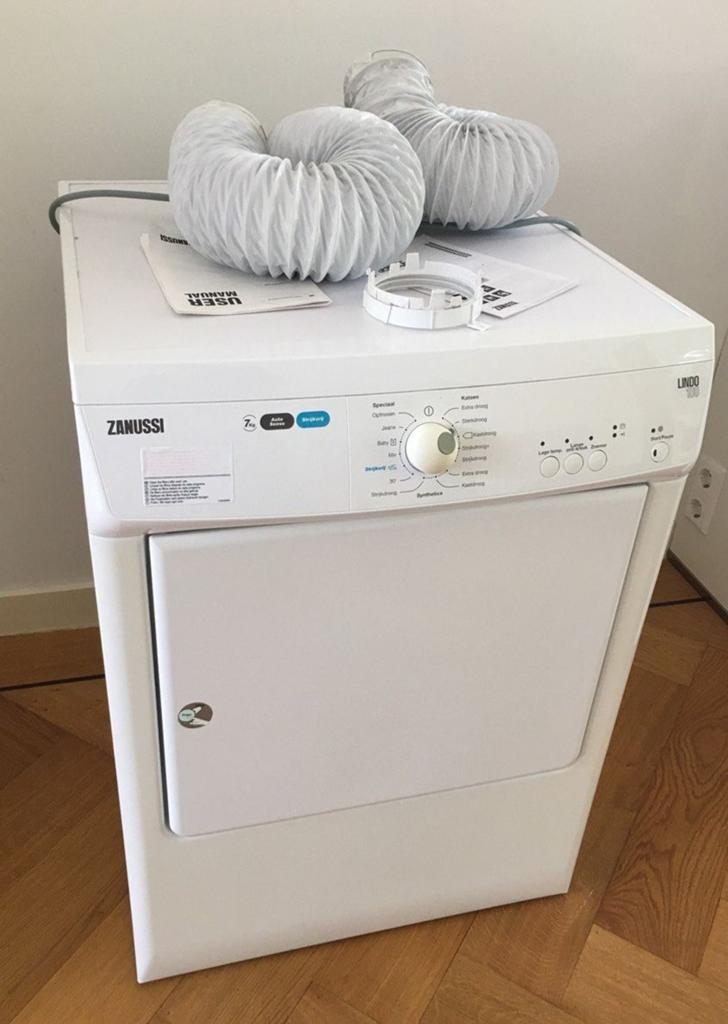 *Wasdroger ZANUSSI ZTE 7101 PZ afvoerdroger met sensor!*, Ophalen, 6 tot 8 kg, Luchtafvoer, Zo goed als nieuw