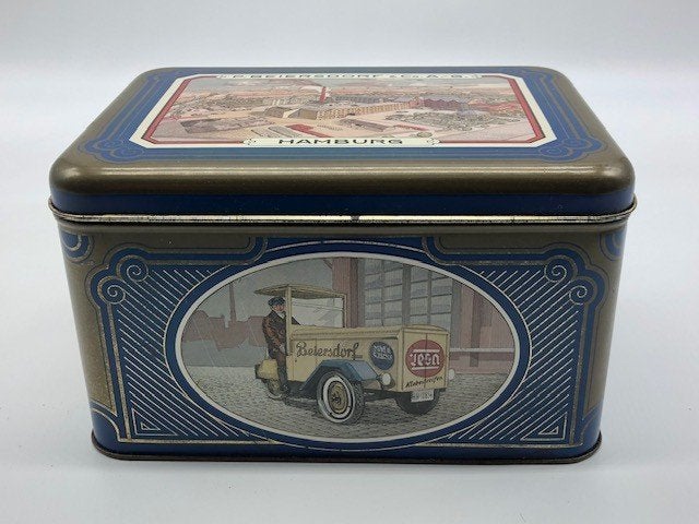 Groot Vintage Blik “P. Beiersdorf & Co AG Hamburg”, Ophalen of Verzenden, Gebruikt, Overige, Overige merken