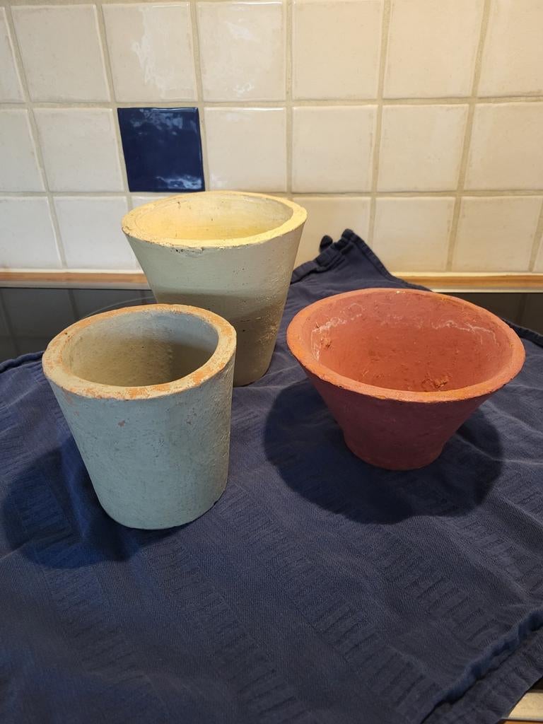 3 bloempotten, Ophalen of Verzenden, Gebruikt, Balkon