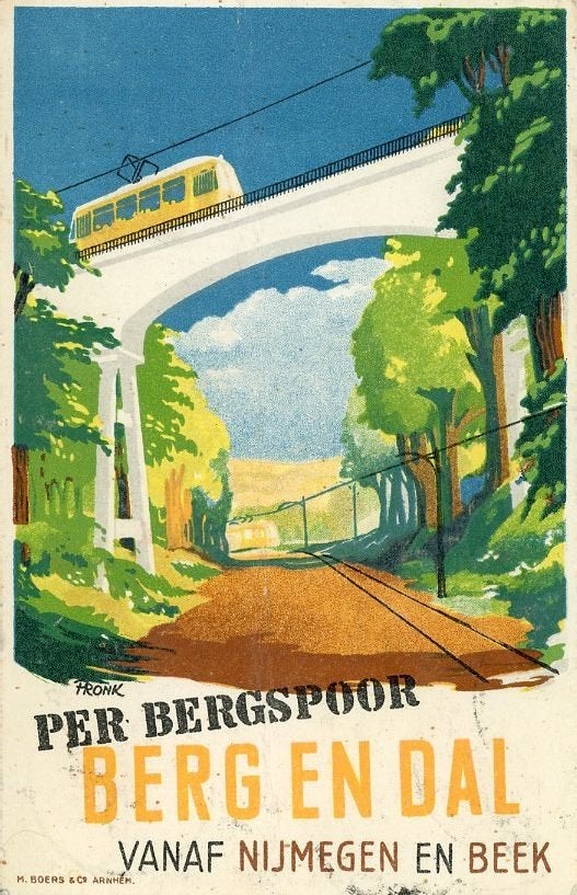 BERG en DAL – Viaduct Bergspoor 1953 (DR145), Verzenden, 1940 tot 1960, Gelopen, Gelderland