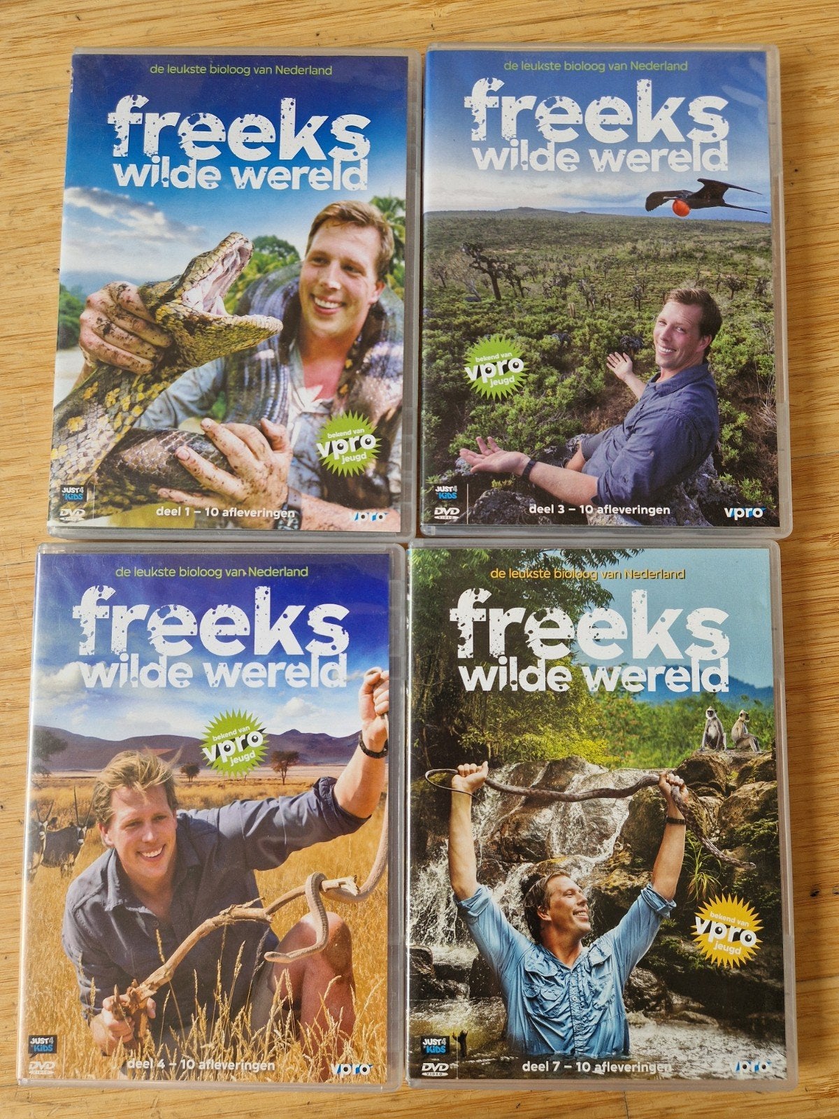 Freeks Wilde Wereld DVDs - Deel 1, 3, 4 en 7, Cd's en Dvd's, Dvd's | Kinderen en Jeugd, Documentaire, Alle leeftijden, Nederlands