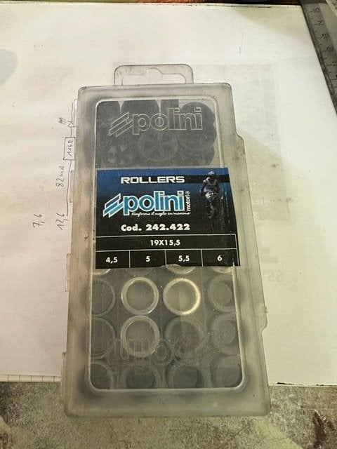 Polini rollen testset Piaggio/Vespa 2T & 4T 50/72/80cc, Ophalen of Verzenden, Gebruikt, Blok, Piaggio