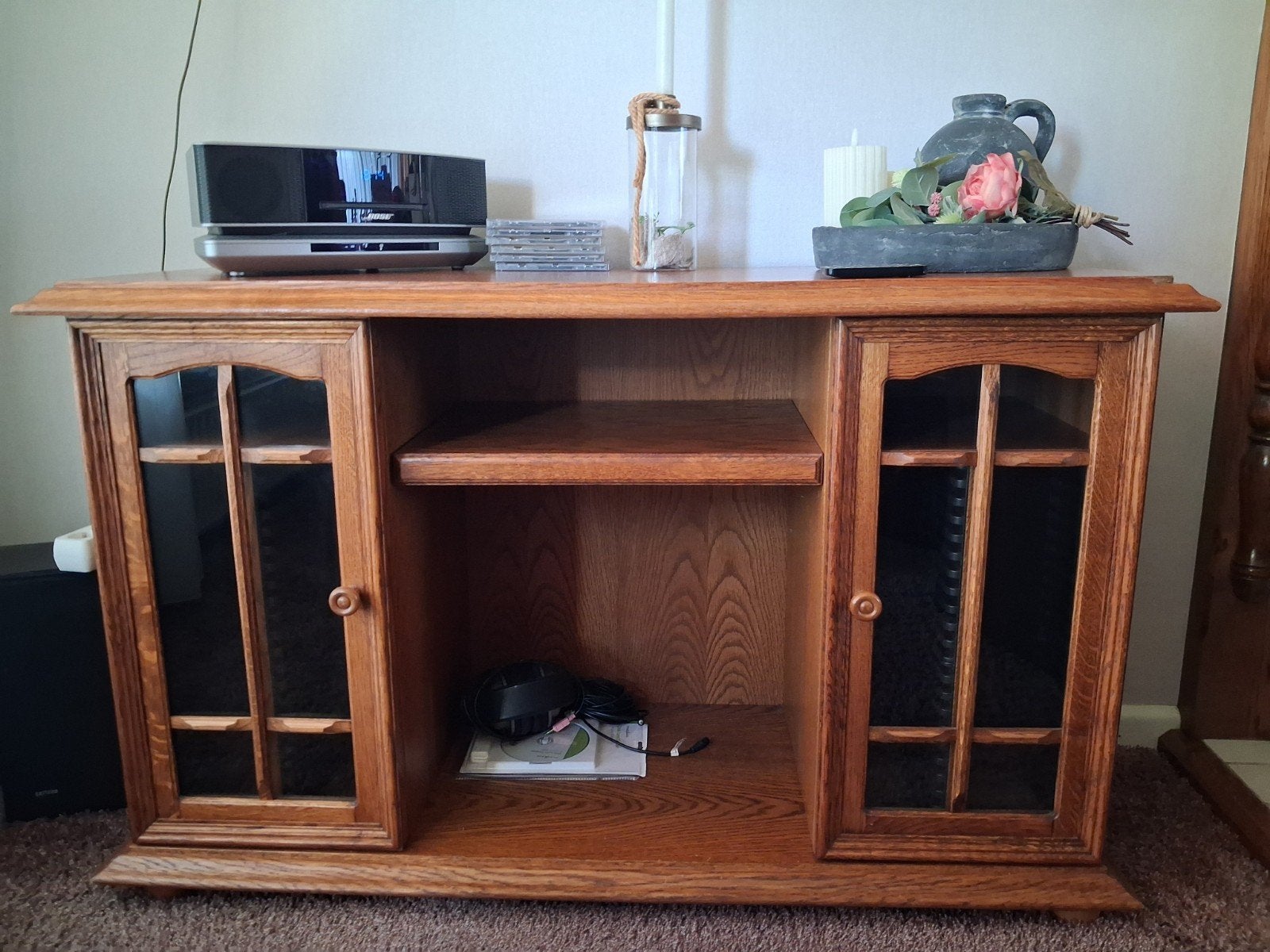 Cd dressoir kast, Ophalen, Gebruikt, 100 tot 150 cm, Eikenhout