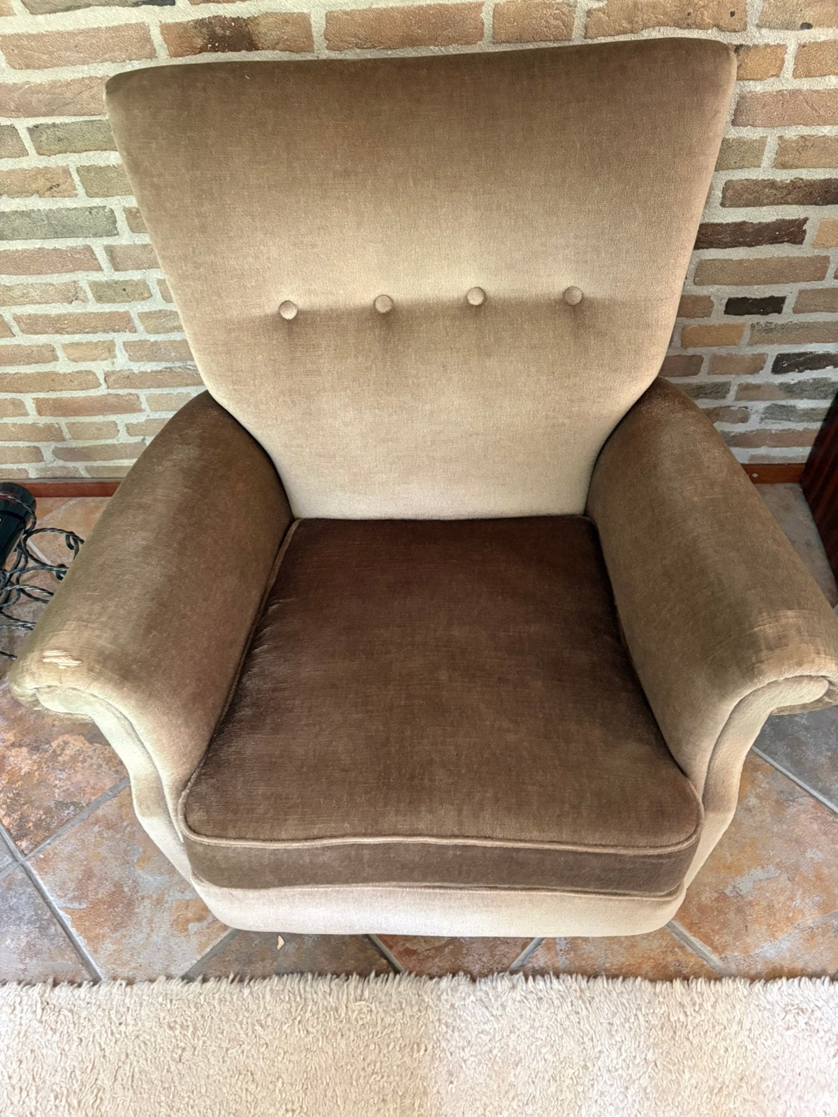 Groen grijze fauteuil, Ophalen, Zo goed als nieuw, 75 tot 100 cm, 50 tot 75 cm